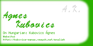 agnes kubovics business card